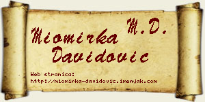Miomirka Davidović vizit kartica